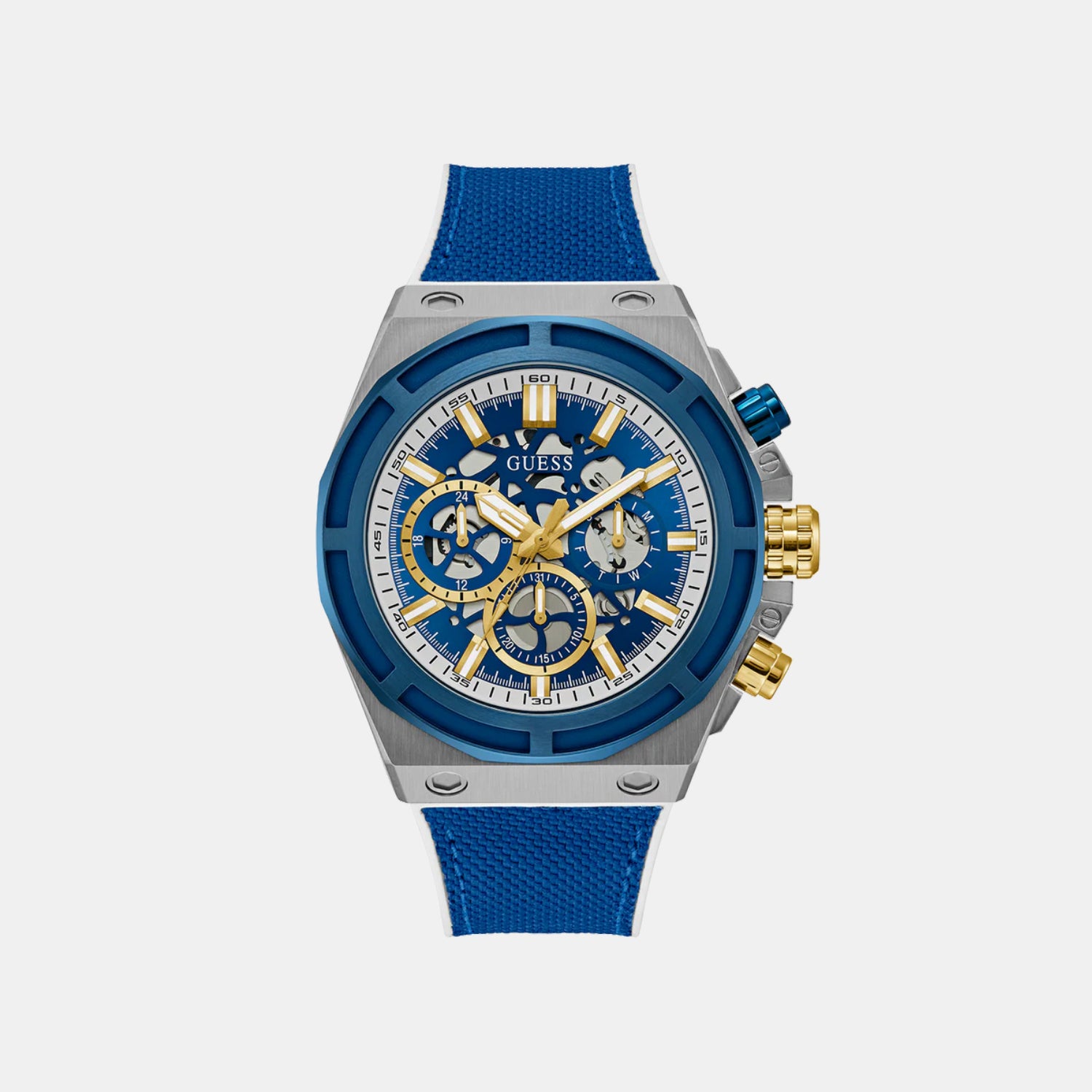Guess Round Blue Chronograph watch