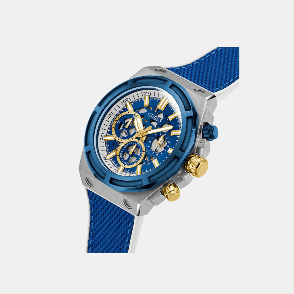 Guess Men Round Blue watch