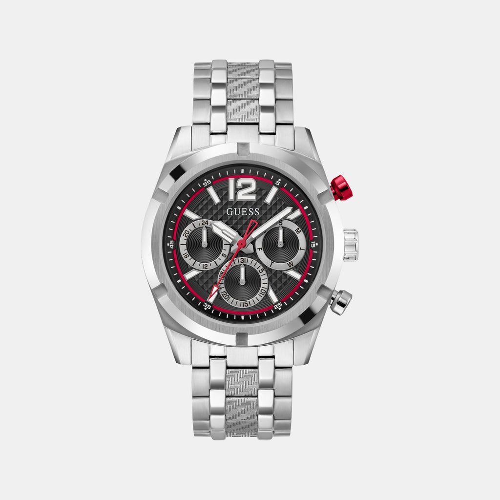 Sport Men Quartz Black Dial Multi-Function Stainless Steel Watch GW0714G1