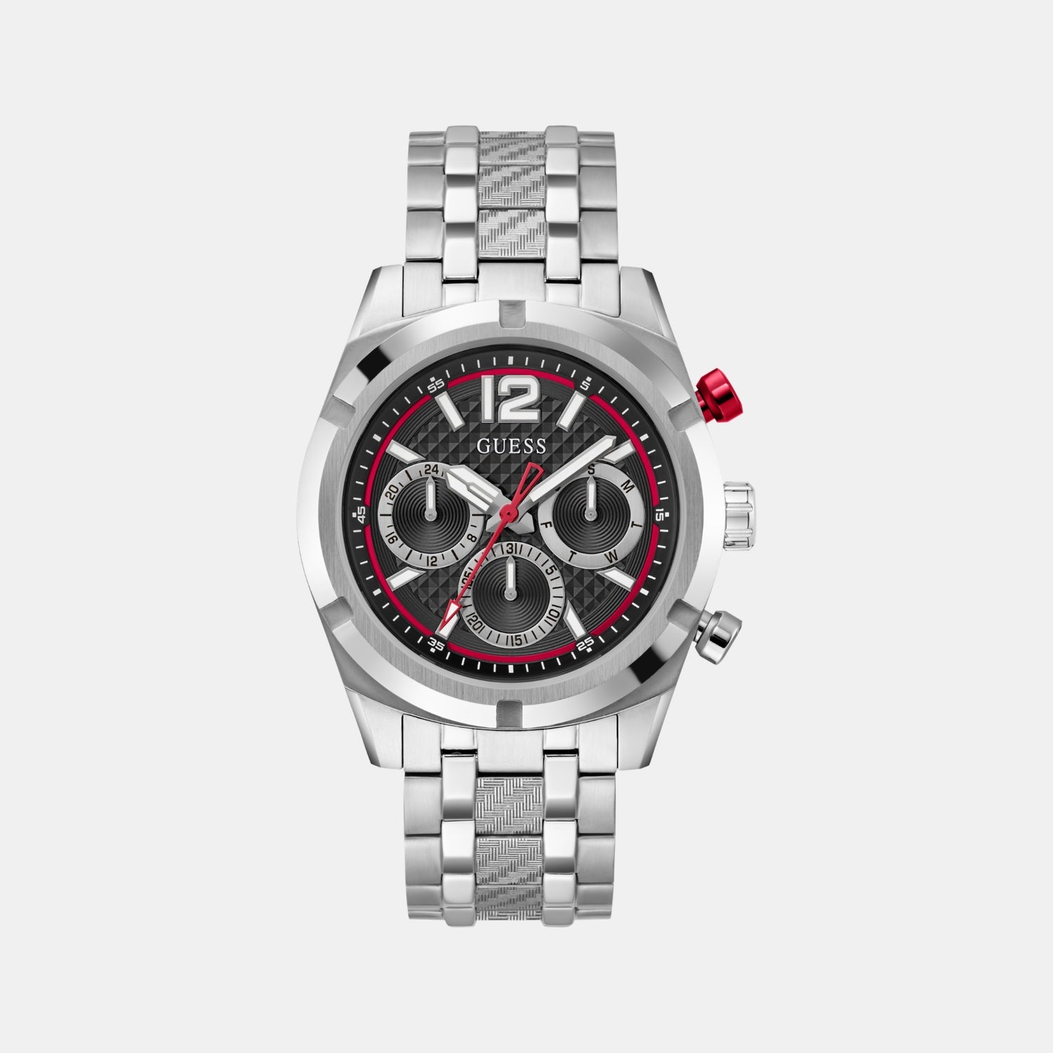 Sport Men Quartz Black Dial Multi-Function Stainless Steel Watch GW0714G1