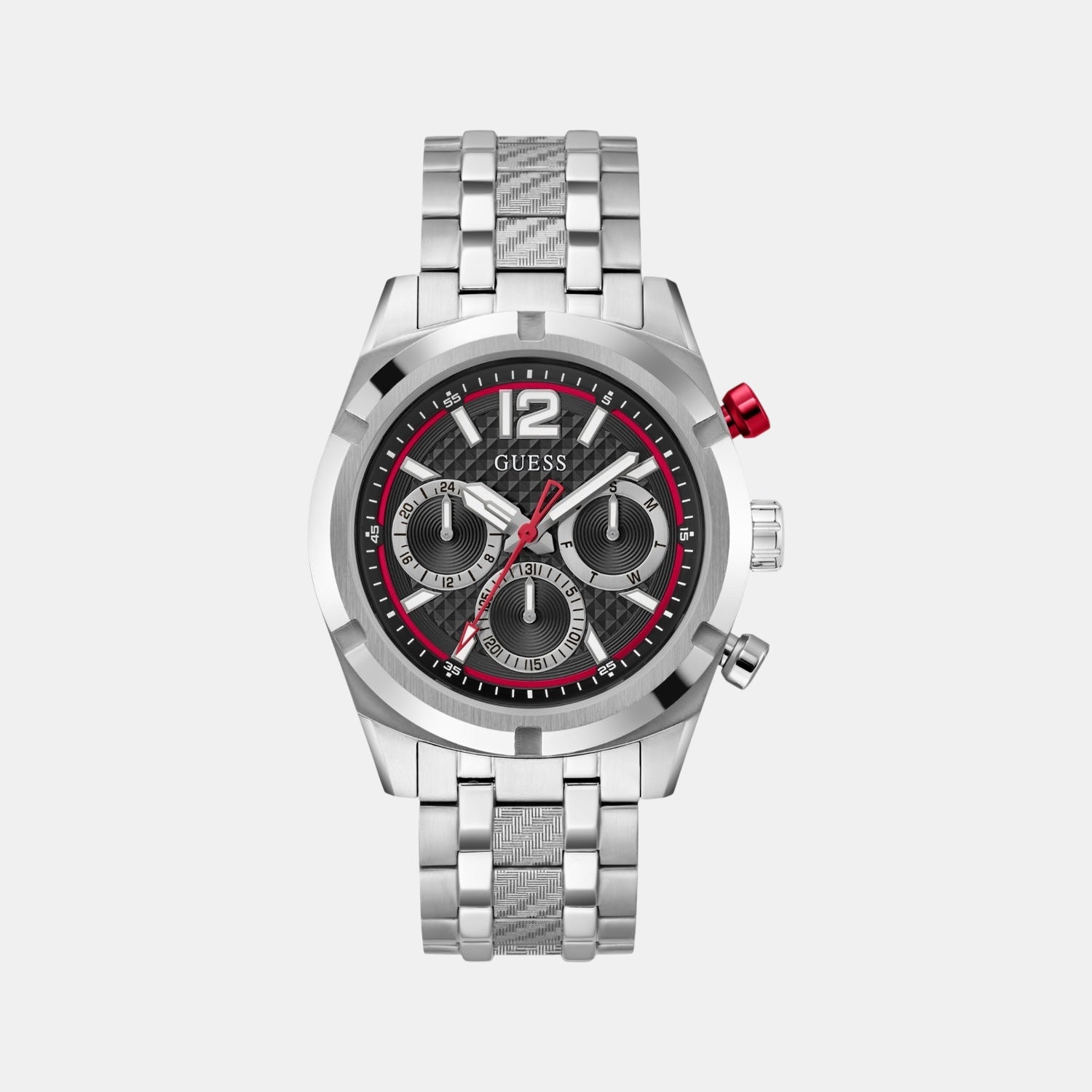 Sport Men Quartz Black Dial Multi-Function Stainless Steel Watch GW0714G1