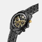 Sport Men Quartz Black Dial Multi-Function Stainless Steel Watch GW0714G4
