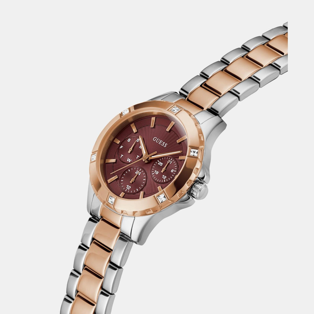 Gs Mist Women Quartz Burgundy Dial Analog Stainless Steel Watch Gw0723L2