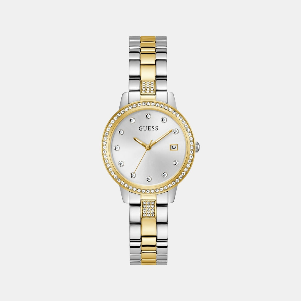 Dress Women Quartz White Dial Analog Stainless Steel Watch GW0725L1