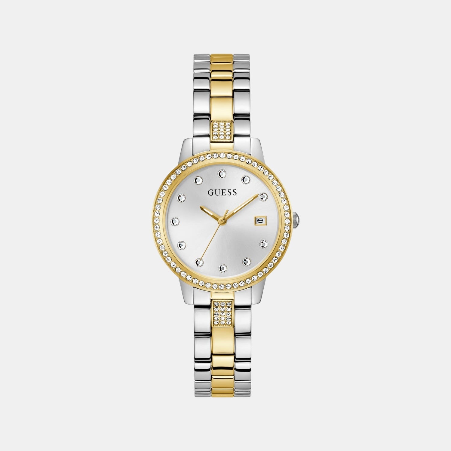 Dress Women Quartz White Dial Analog Stainless Steel Watch GW0725L1