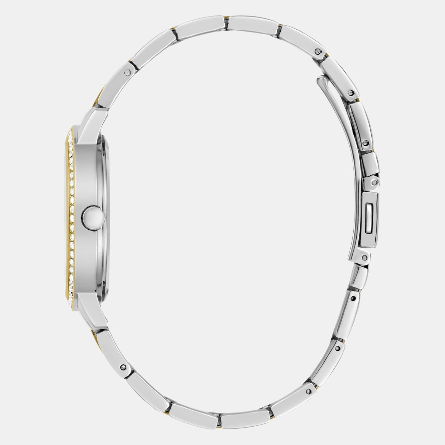 Dress Women Quartz White Dial Analog Stainless Steel Watch GW0725L1