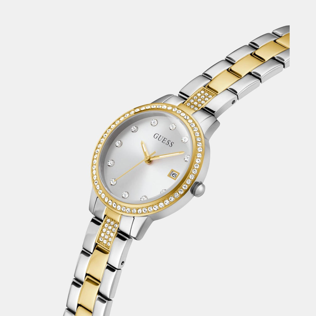 Dress Women Quartz White Dial Analog Stainless Steel Watch GW0725L1