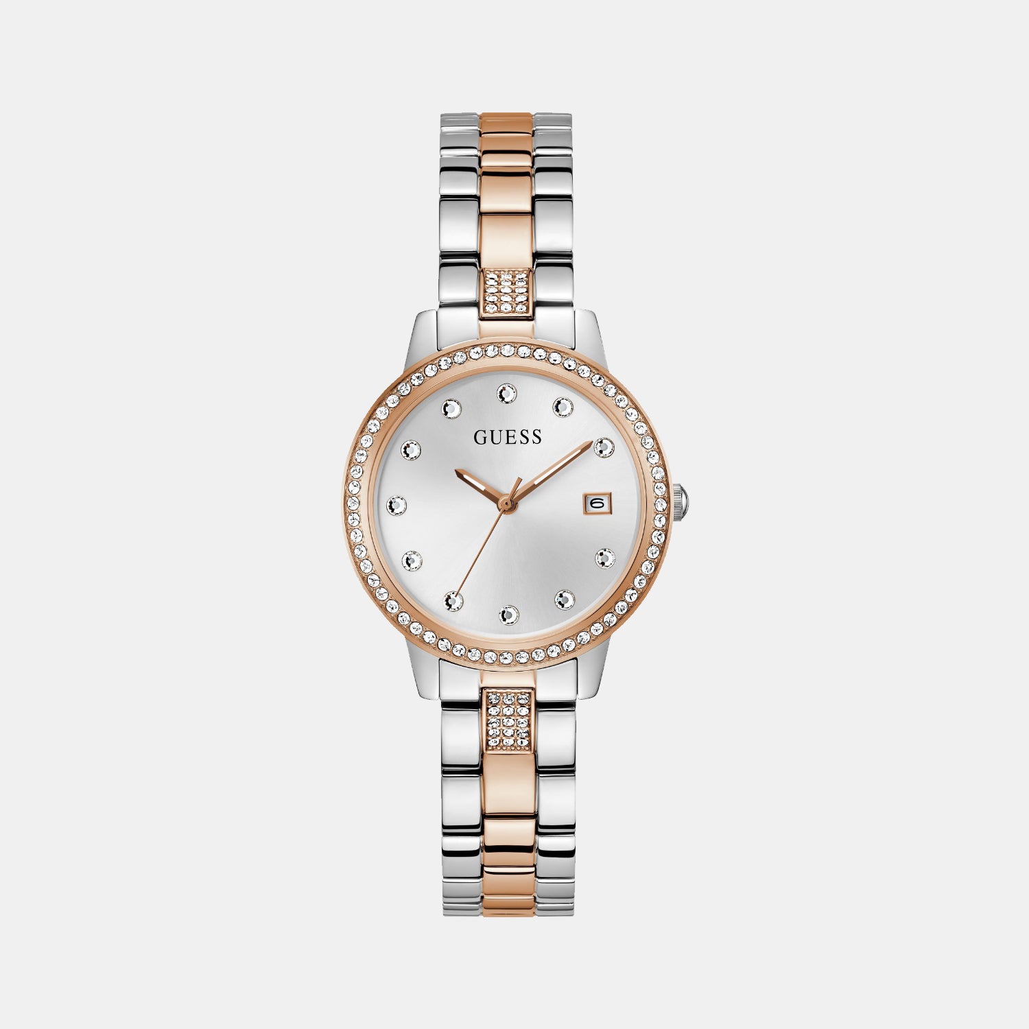 Dress Women Quartz White Dial Analog Stainless Steel Watch GW0725L2