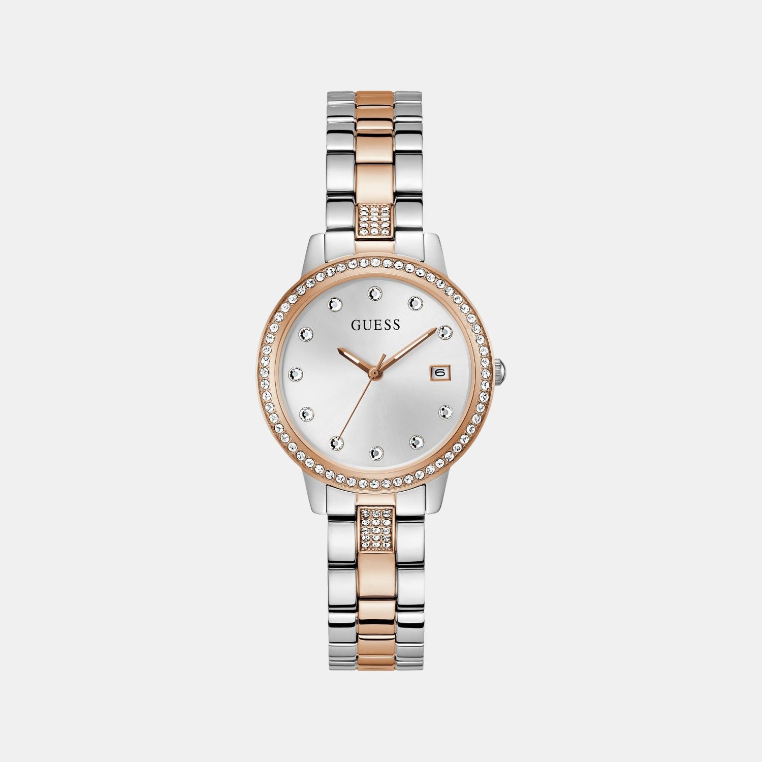 Dress Women Quartz White Dial Analog Stainless Steel Watch GW0725L2