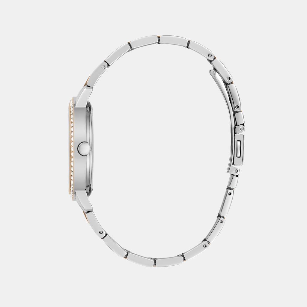 Dress Women Quartz White Dial Analog Stainless Steel Watch GW0725L2