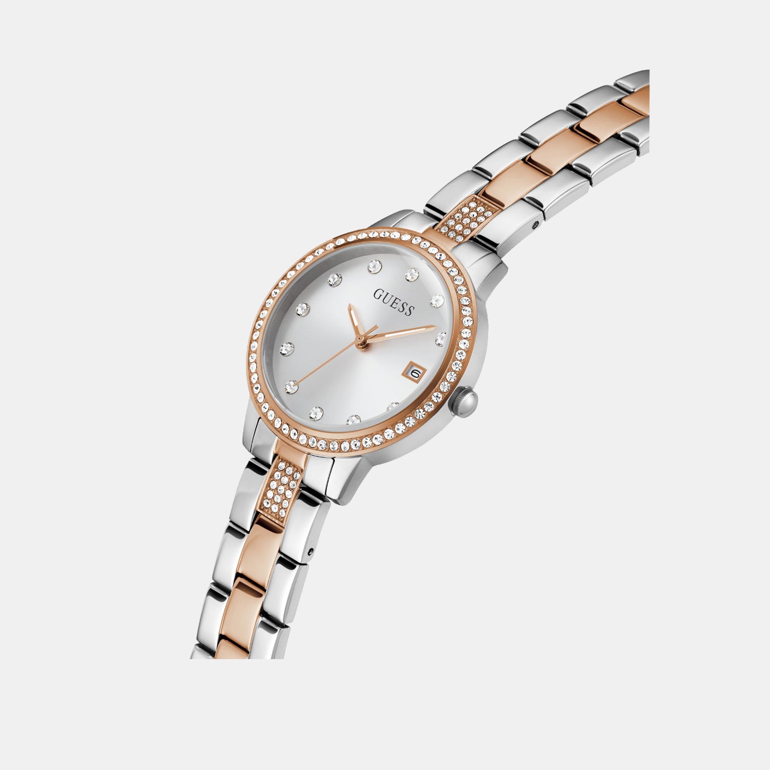 Dress Women Quartz White Dial Analog Stainless Steel Watch GW0725L2