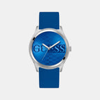 Trend Men Quartz Blue Dial Analog Silicone Watch GW0726G1