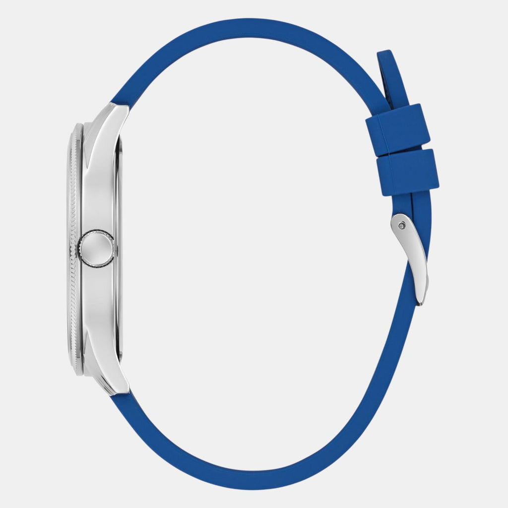 Trend Men Quartz Blue Dial Analog Silicone Watch GW0726G1