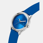Trend Men Quartz Blue Dial Analog Silicone Watch GW0726G1