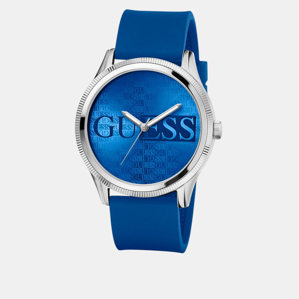 Trend Men Quartz Blue Dial Analog Silicone Watch GW0726G1