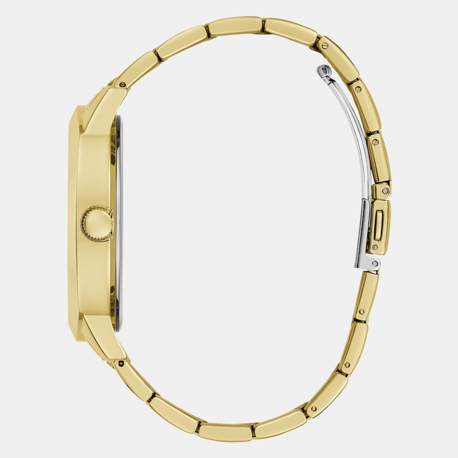 Dress Men Quartz Champagne Dial Analog Stainless Steel Watch GW0727G1