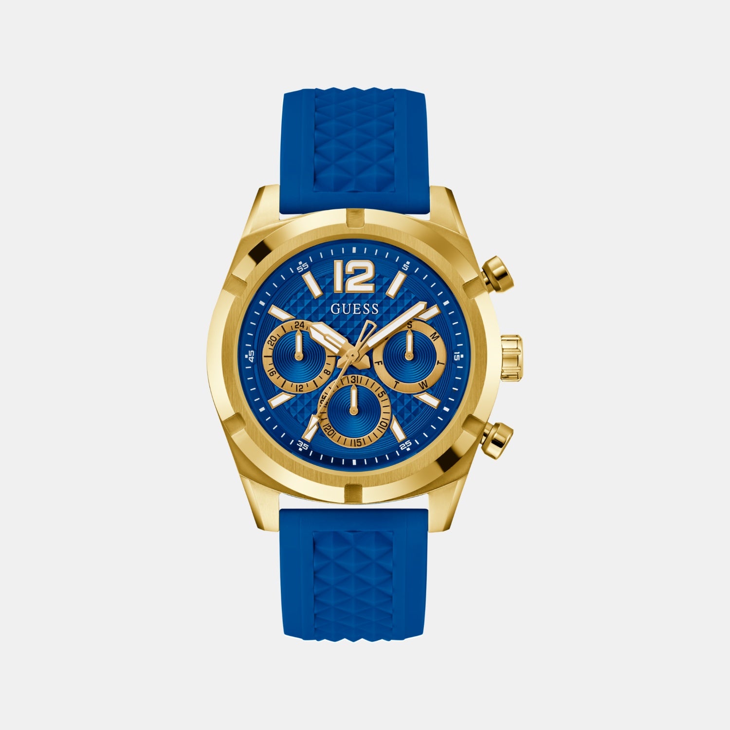 Sport Men Quartz Blue Dial Multi-Function Silicone Watch GW0729G1