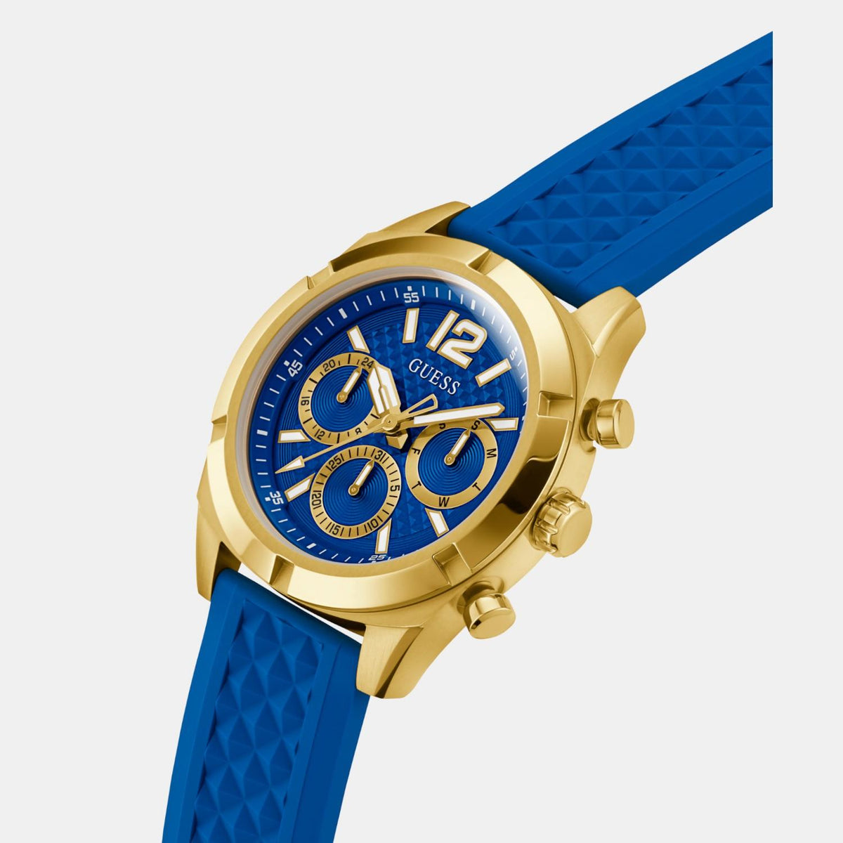Sport Men Quartz Blue Dial Multi-Function Silicone Watch GW0729G1