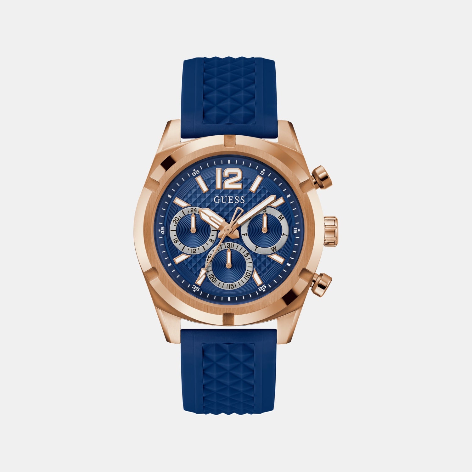 Sport Men Quartz Blue Dial Multi-Function Silicone Watch GW0729G3