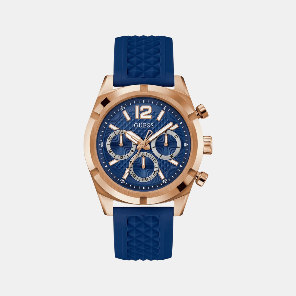 Sport Men Quartz Blue Dial Multi-Function Silicone Watch GW0729G3