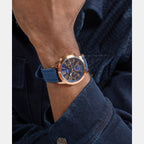 Sport Men Quartz Blue Dial Multi-Function Silicone Watch GW0729G3