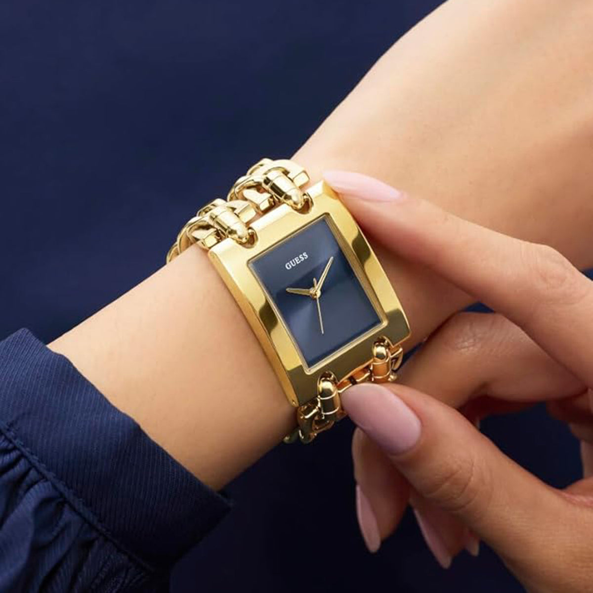 Gt Mod Heavy Metal Women Quartz Blue Dial Analog Stainless Steel Watch Gw0740L3