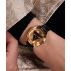 Guess Trend Women Quartz Champagne Dial Analog Leather Watch GW0744L2