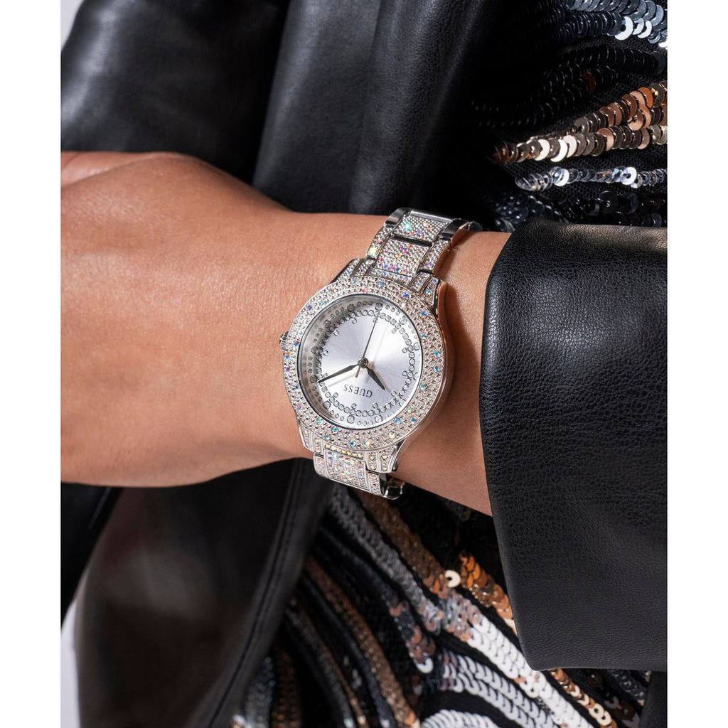 Shooting Star Women Quartz Silver Dial Analog Stainless Steel Watch GW0746L1