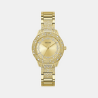 Guess Round Champagne Analog watch