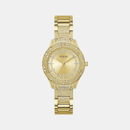 Guess Round Champagne Analog watch