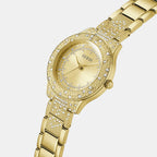 Guess Women Round Champagne watch