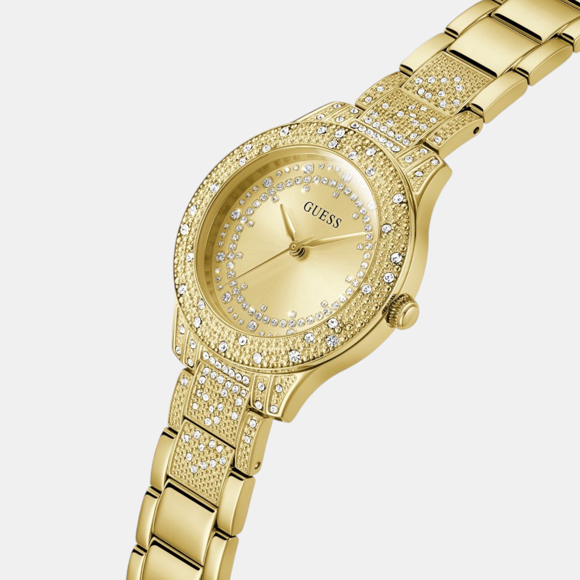 Guess Women Round Champagne watch