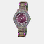 Trend Women Quartz Purple Dial Analog Stainless Steel Watch GW0746L3