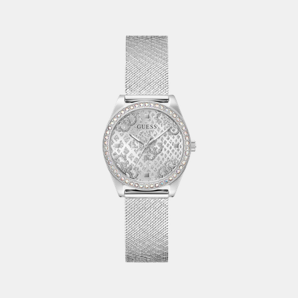Guess Round Silver Analog watch