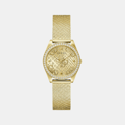 Guess Round Champagne Analog watch