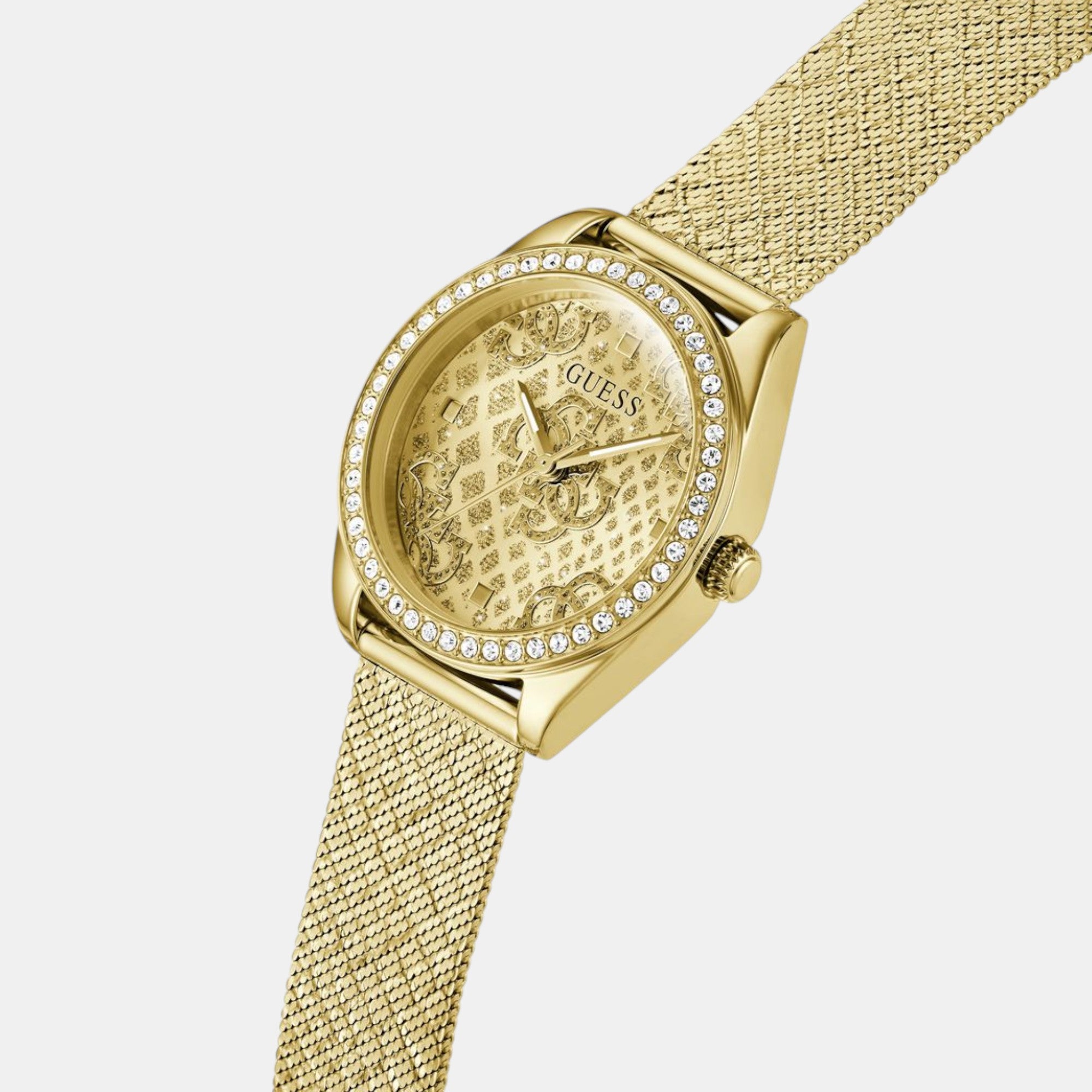 Guess Women Round Champagne watch