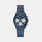 Guess Round Blue Chronograph watch