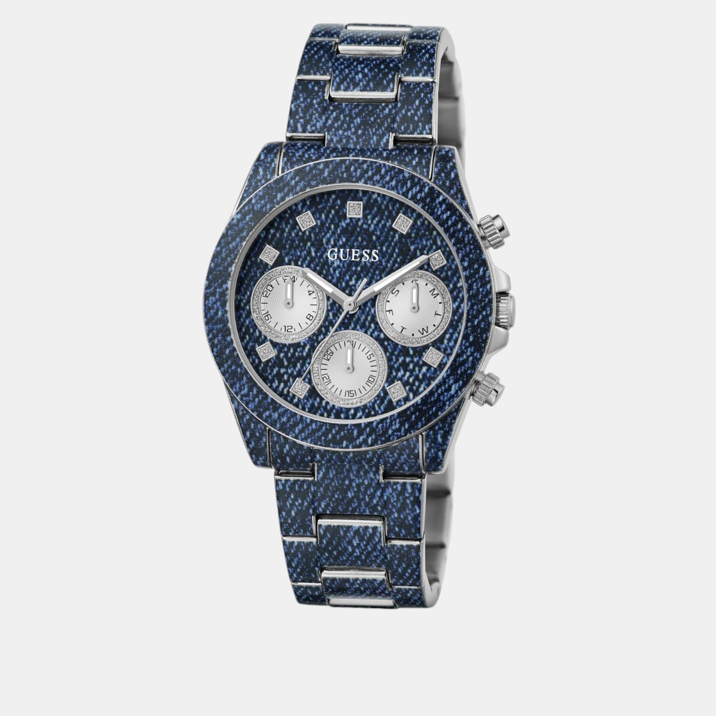 Trend Women Quartz Blue Dial Chronograph Recycled Steel Watch GW0750L1