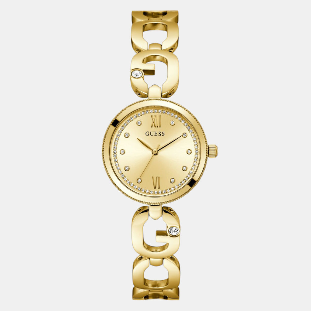 Guess Round Champagne Analog watch