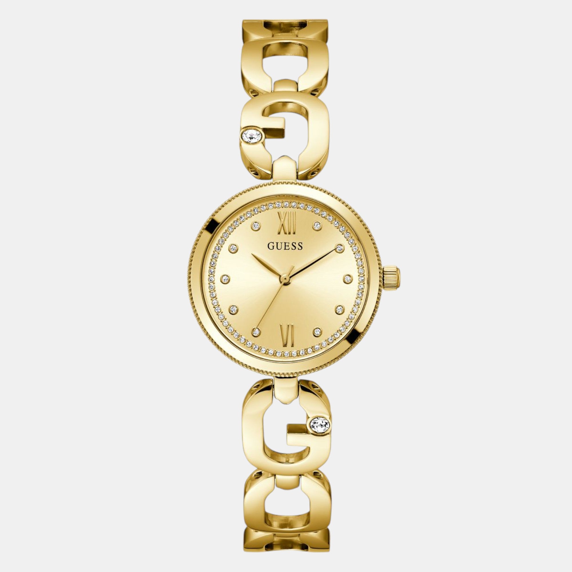 Guess Round Champagne Analog watch