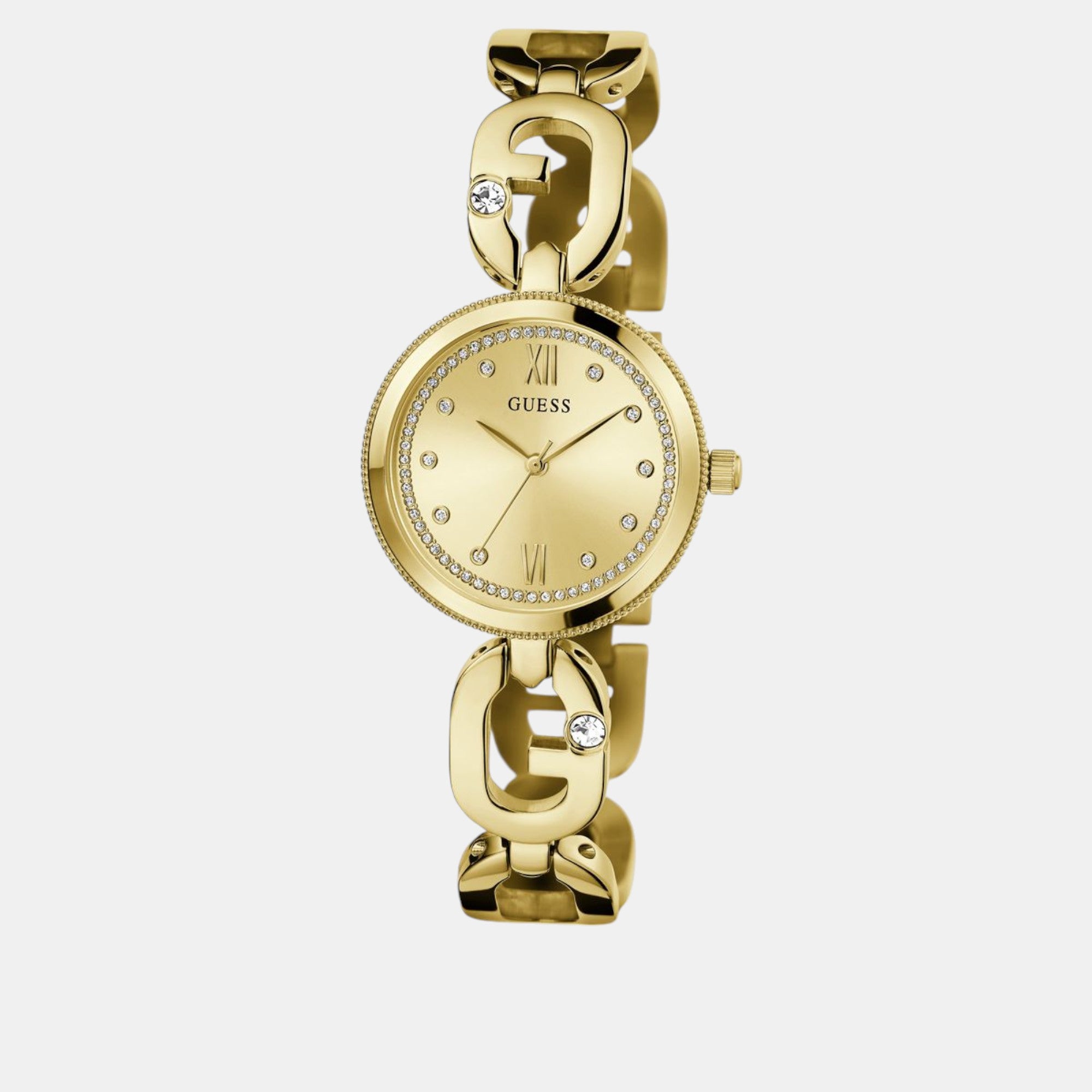 Guess Women Round Champagne watch