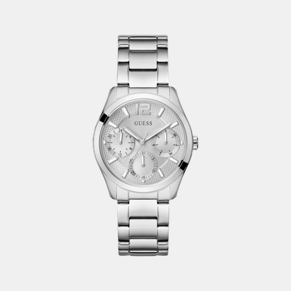 Guess Round Silver Multi-Function watch