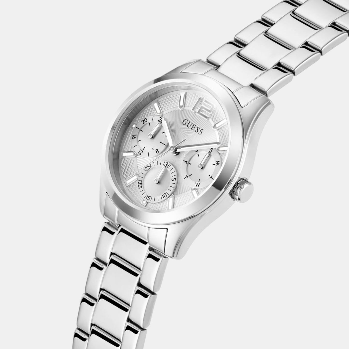 Dress Women Quartz Silver Dial Multi-Function Stainless Steel Watch GW0760L1