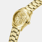 Guess Women Round Champagne watch