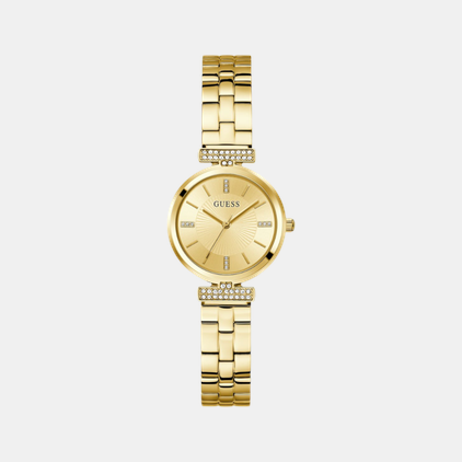Guess Round Champagne Analog watch