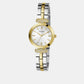 Bejeweled Women Quartz Silver Dial Analog Stainless Steel Watch GW0762L5