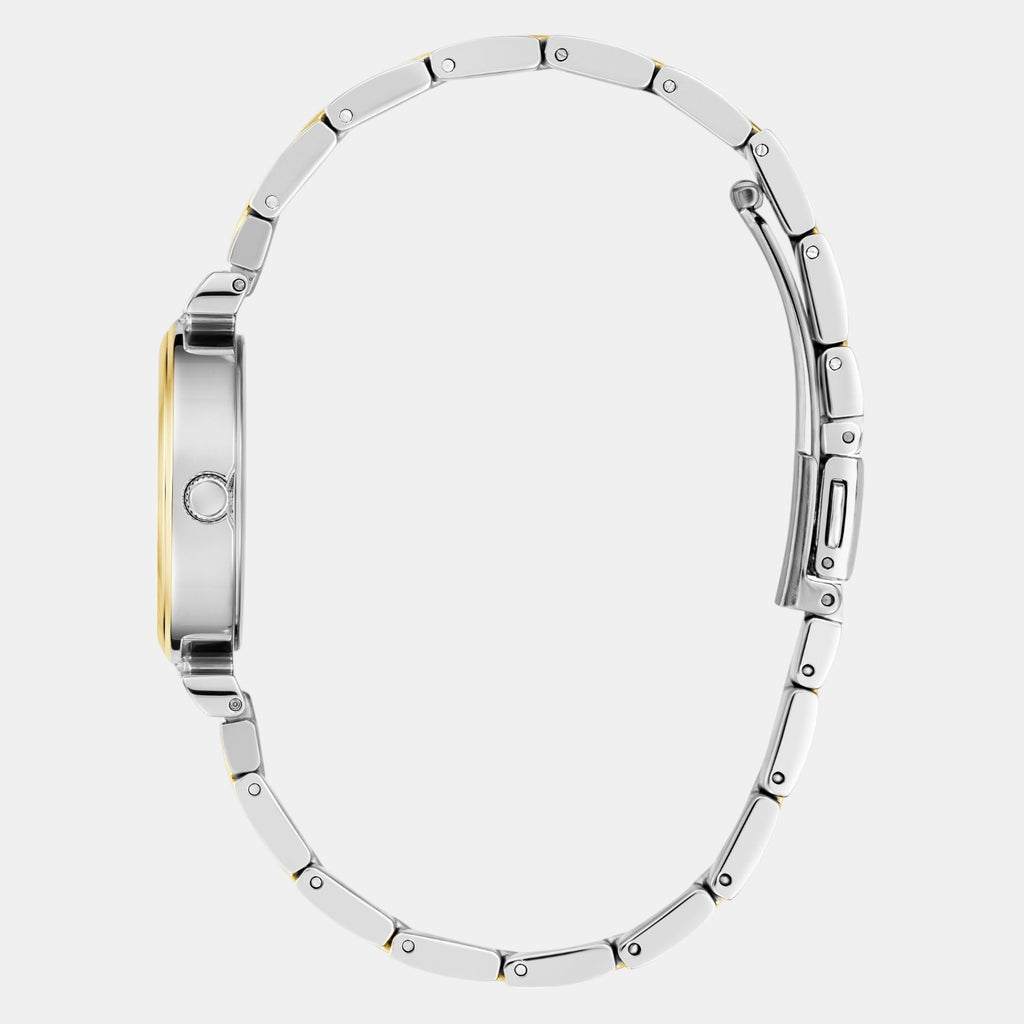 Bejeweled Women Quartz Green Dial Analog Stainless Steel Watch GW0762L6