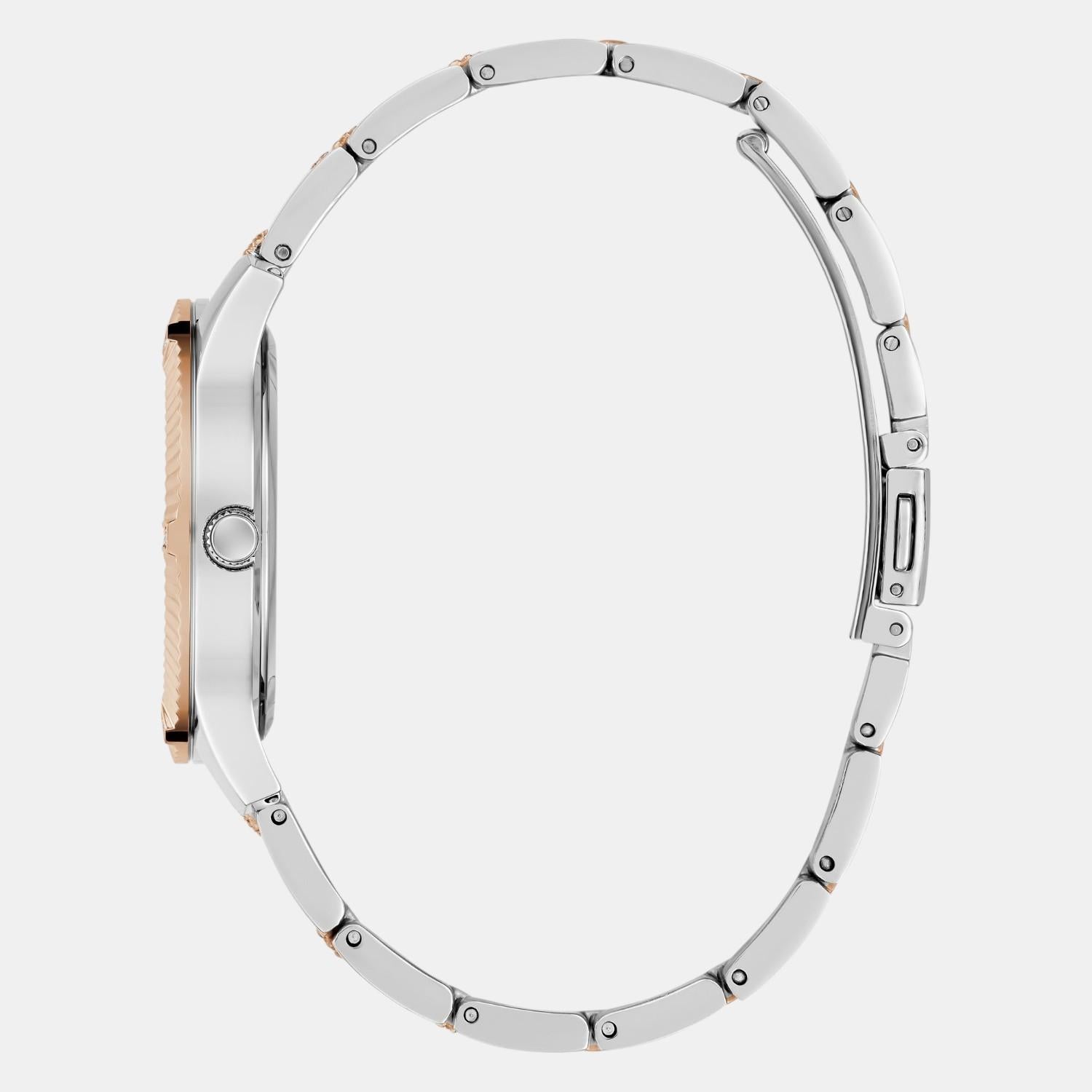 Dress Women Quartz Silver Dial Analog Stainless Steel Watch GW0765L2