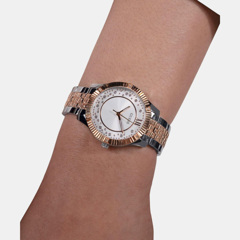 Dress Women Quartz Silver Dial Analog Stainless Steel Watch GW0765L2