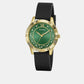 Dress Women Quartz Green Dial Analog Silicone Watch GW0766L3